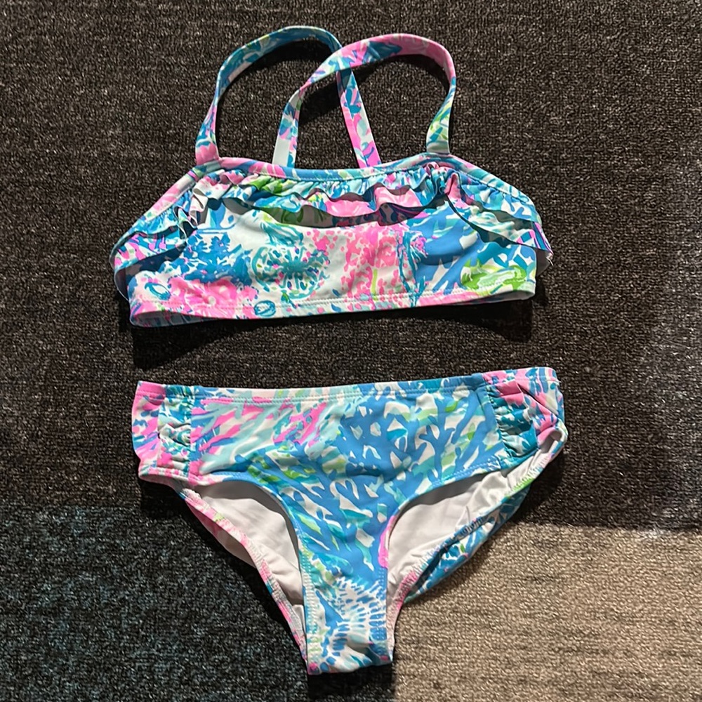 Lilly Pulitzer Kids Swim Bikini - Blue and Pink